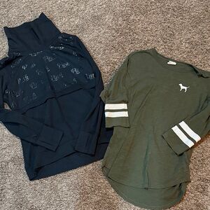 Victoria's Secret Black and Green Sweatshirts